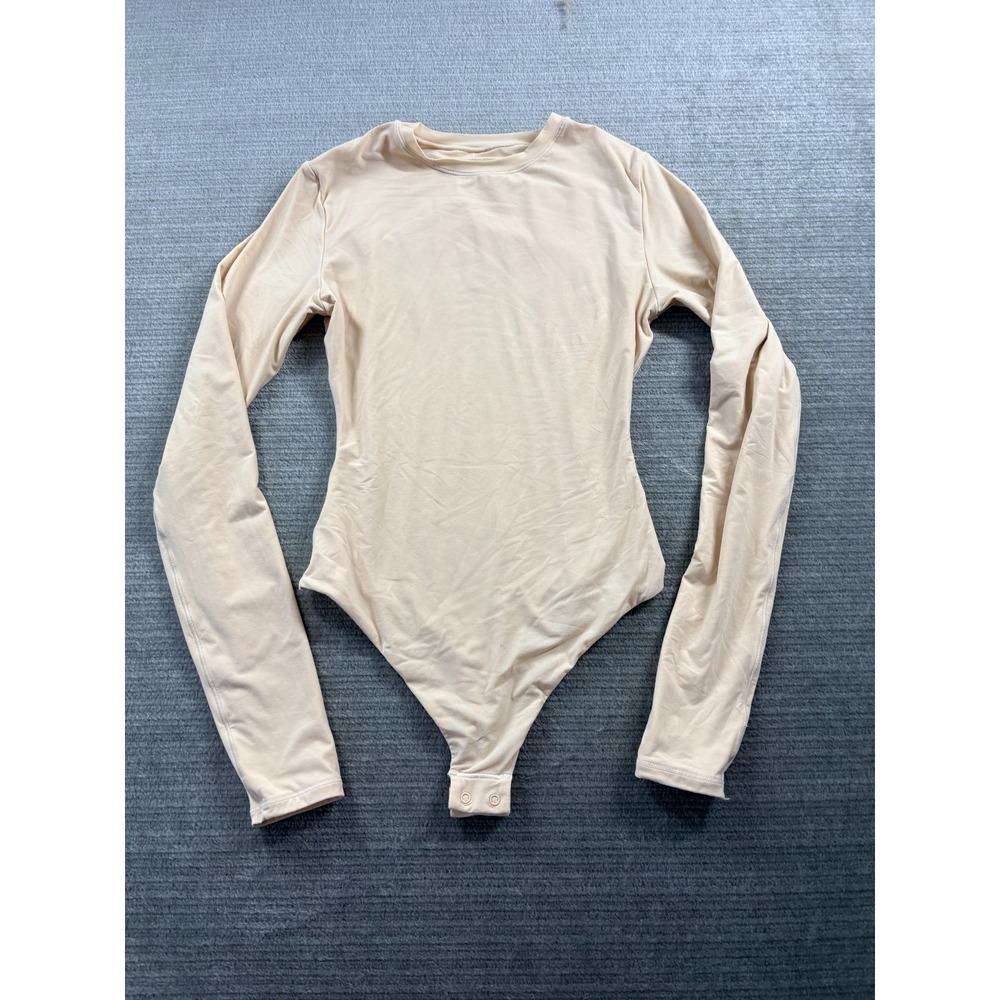 Skims Bodysuit One Piece Womens S Beige Smoothing Capsule Thong Stretch